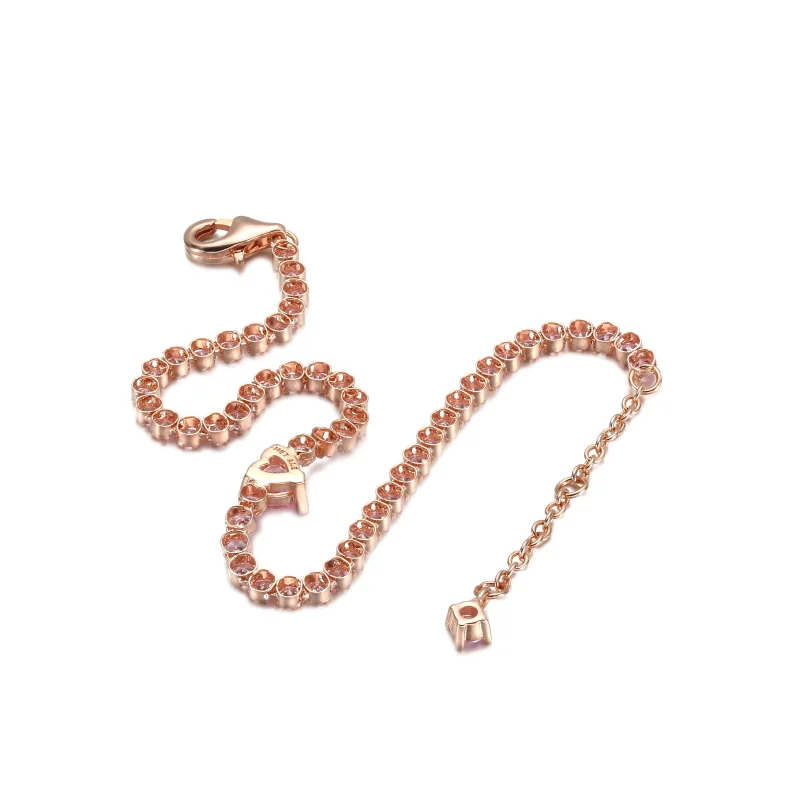 (image for) PANDORA Sparkling Heart Tennis Bracelet - 580041C01 - View 4