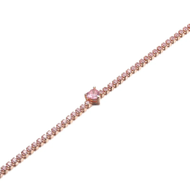 (image for) PANDORA Sparkling Heart Tennis Bracelet - 580041C01 - View 5