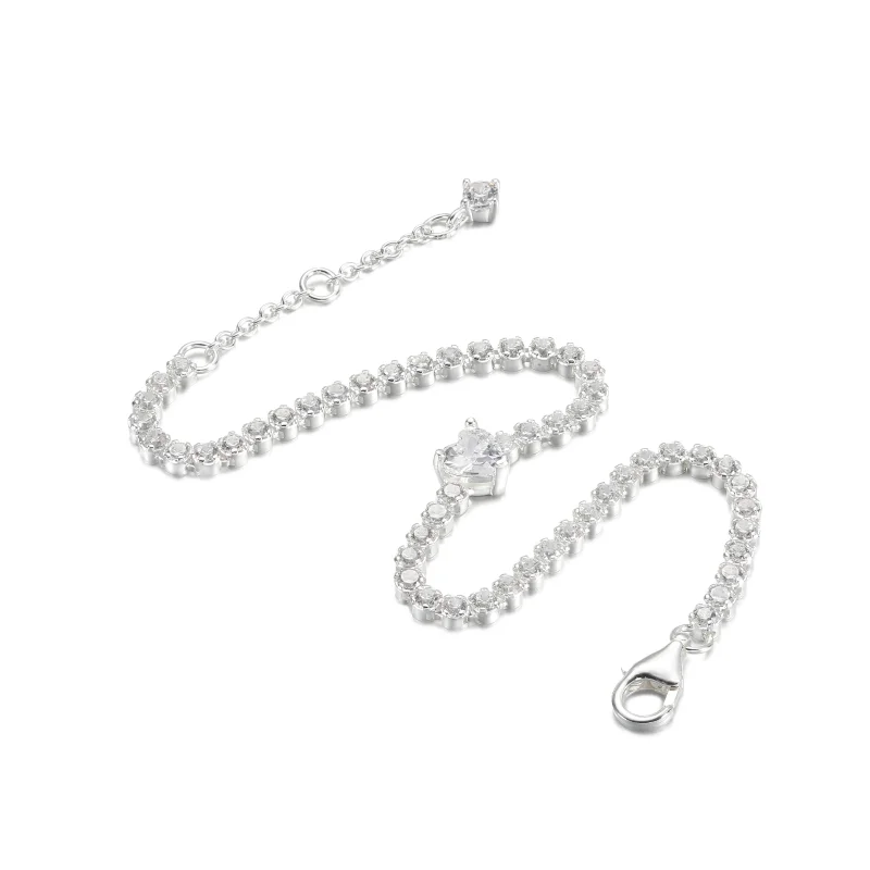 (image for) PANDORA Sparkling Heart Tennis Bracelet - 590041C01 - View 3