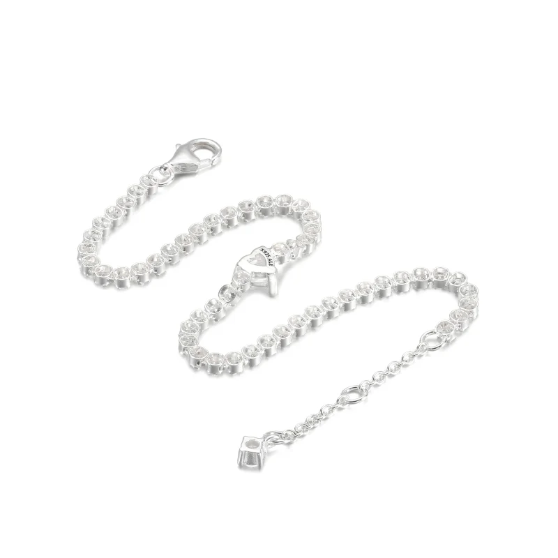 (image for) PANDORA Sparkling Heart Tennis Bracelet - 590041C01 - View 4