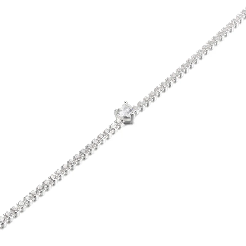 (image for) PANDORA Sparkling Heart Tennis Bracelet - 590041C01 - View 5