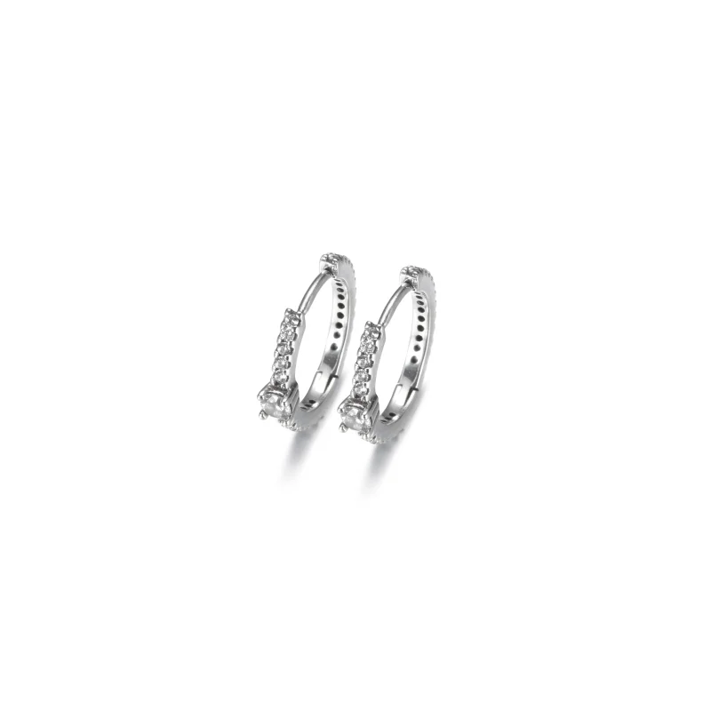 (image for) PANDORA Sparkling Hoop Earrings - 299406C01 - View 3