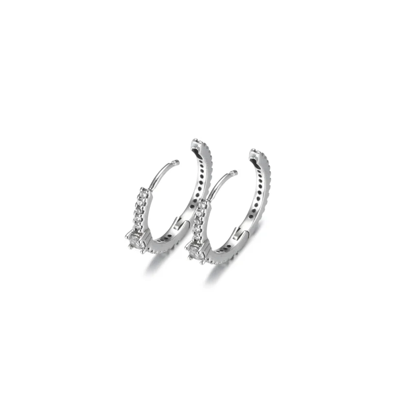 (image for) PANDORA Sparkling Hoop Earrings - 299406C01 - View 4
