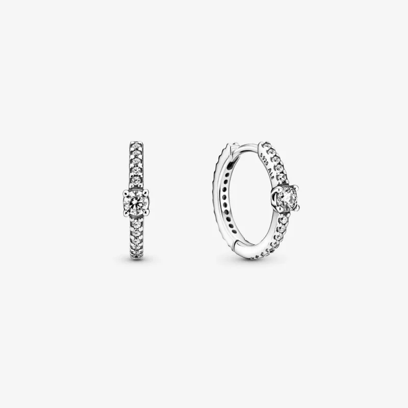 (image for) PANDORA Sparkling Hoop Earrings - 299406C01 - Product Image