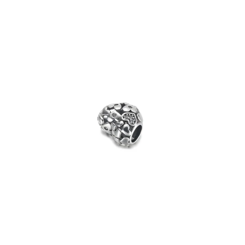 (image for) PANDORA Sparkling Openwork Heart Charm - 791061C01 - View 3