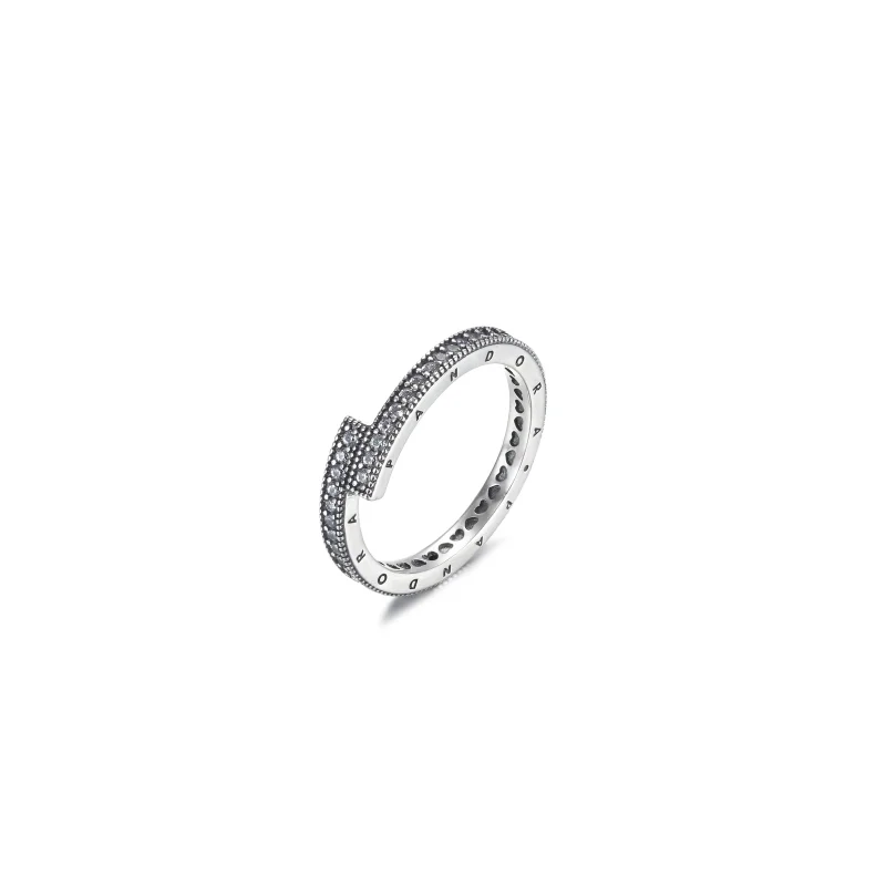 (image for) PANDORA Sparkling Overlapping Ring - 199491C01 - View 2