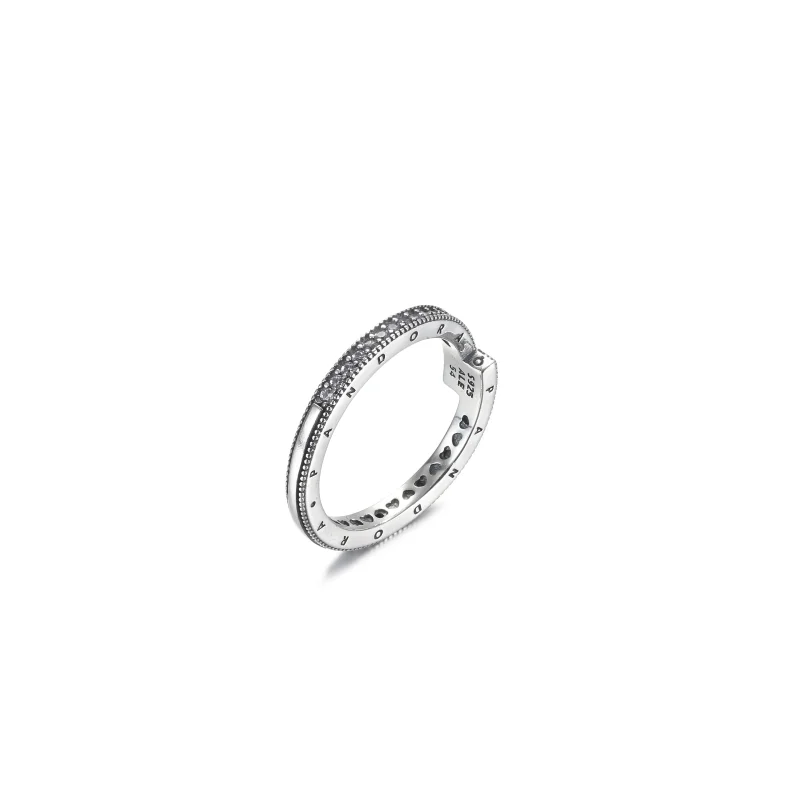 (image for) PANDORA Sparkling Overlapping Ring - 199491C01 - View 4