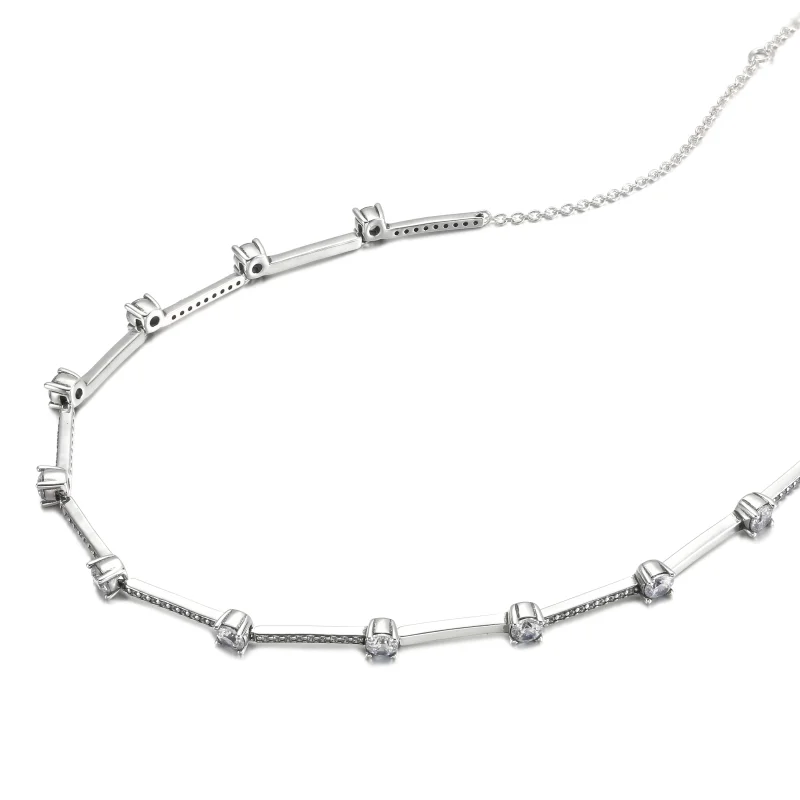 (image for) PANDORA Sparkling Pavé Collier Bars Necklace - 390059C01 - View 3
