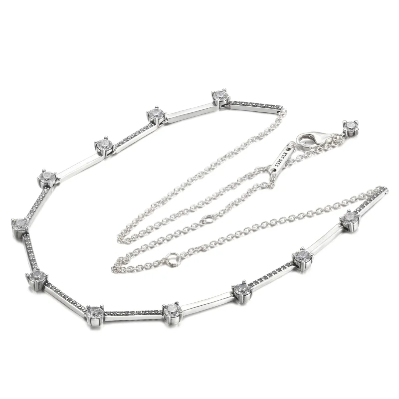 (image for) PANDORA Sparkling Pavé Collier Bars Necklace - 390059C01 - View 6
