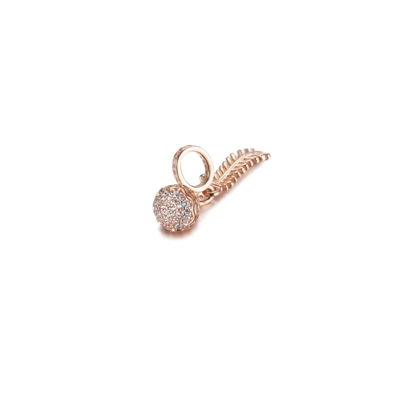 (image for) PANDORA Sparkling Pine Cone Dangle Charm - 789557C01 - View 4