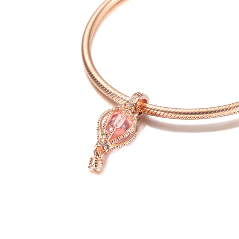 (image for) PANDORA Sparkling Pink Hot Air Balloon Dangle Charm - 789434C01 - View 5