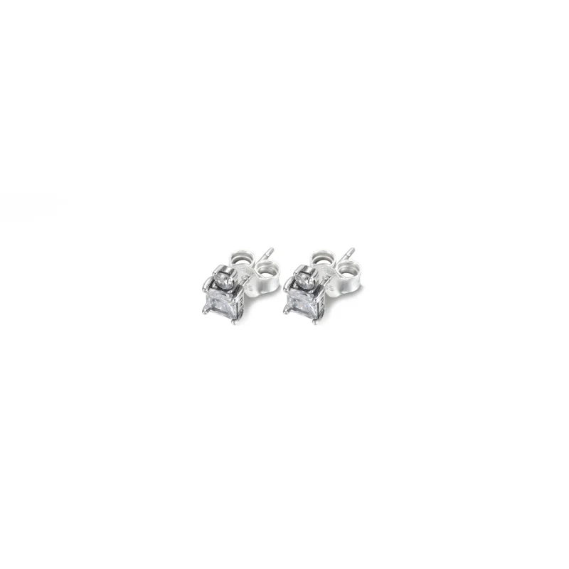 (image for) PANDORA Sparkling Round & Square Earrings - 290036C01 - View 4