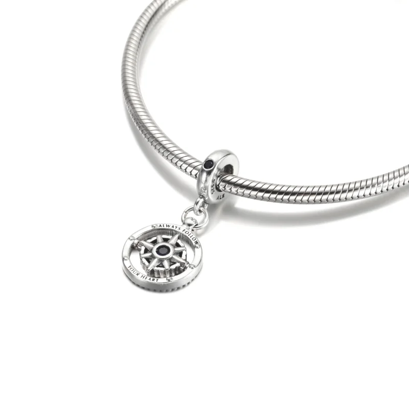 (image for) PANDORA Spinning Compass Dangle Charm - 790099C01 - View 5