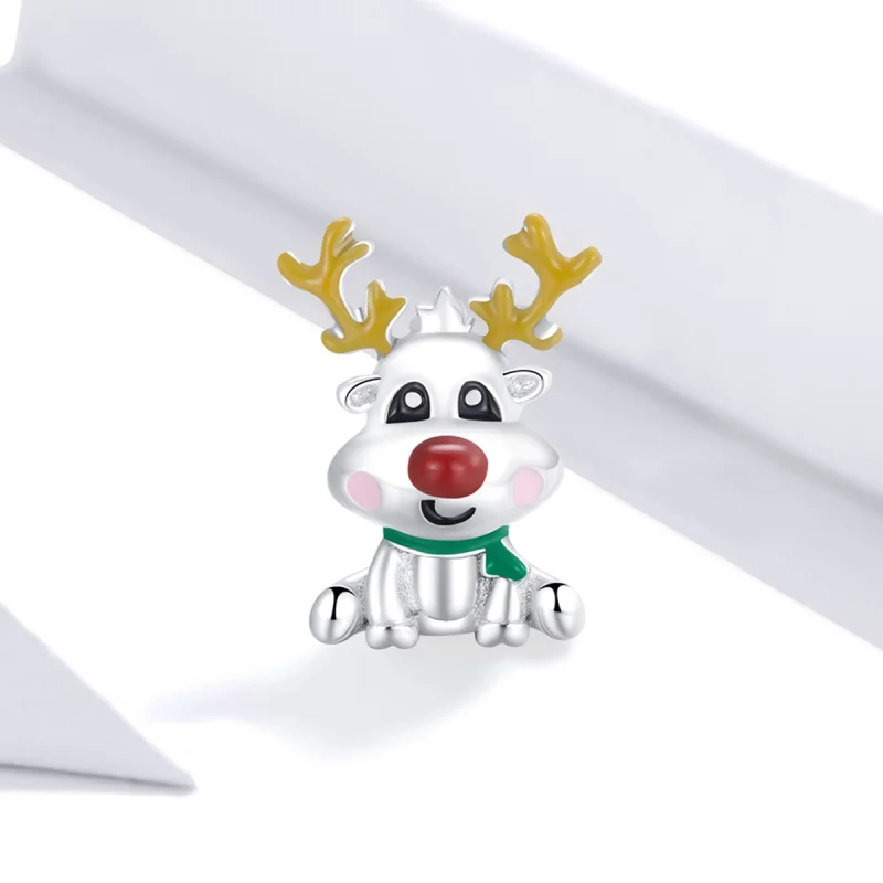 (image for) Pandora Style Silver a budding reindeer Charm - BSC375 - View 2