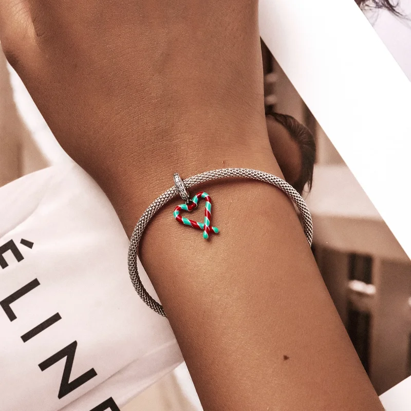 (image for) Pandora Style Silver Cane Candy Dangle - SCC2039 - View 5