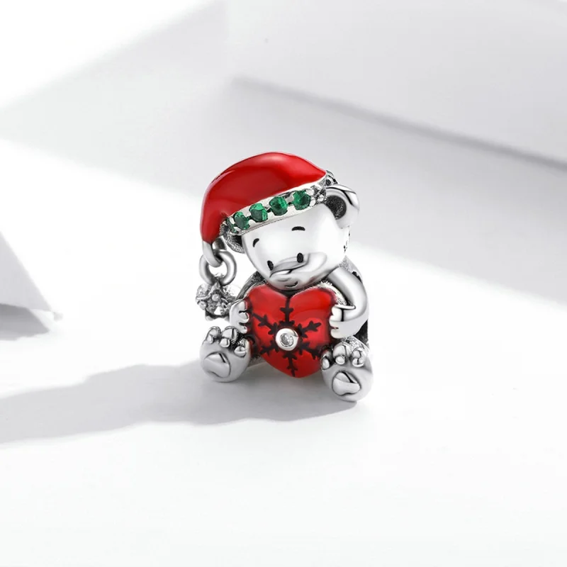 (image for) Pandora Style Silver Christmas bear Charm - SCC2035 - View 2
