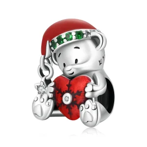 (image for) Pandora Style Silver Christmas bear Charm - SCC2035