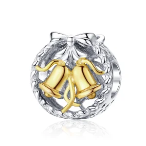 Pandora Style Silver Christmas bell Charm - SCC1358 (image for) Pandora Style Silver Christmas bell Charm - SCC1358