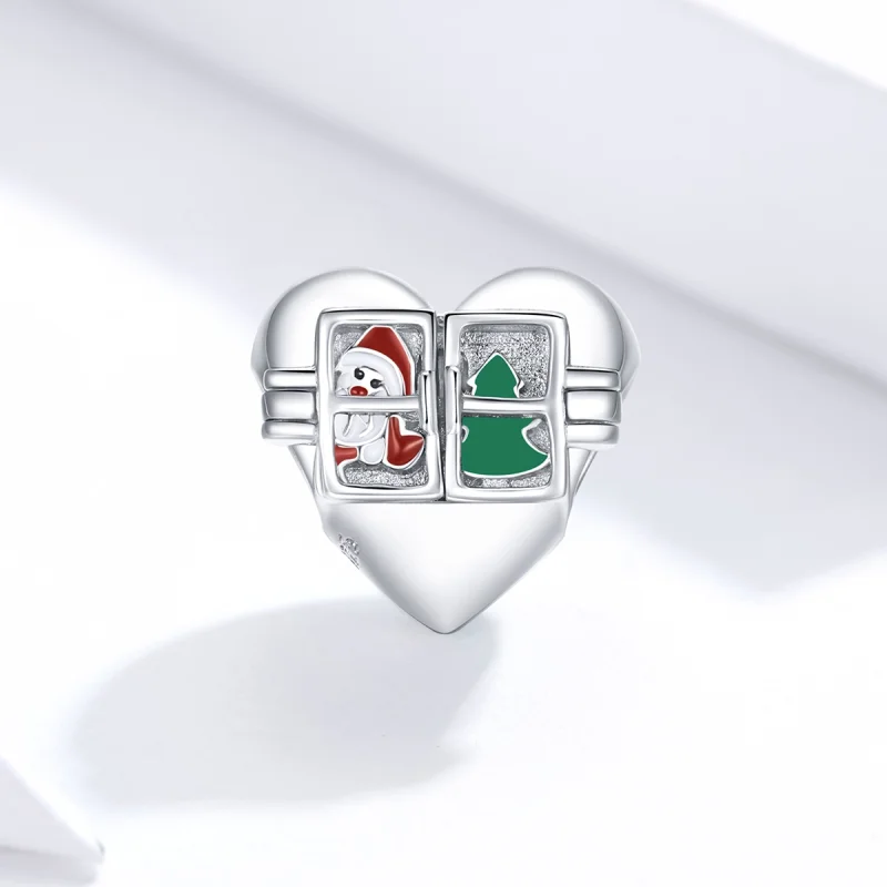 (image for) Pandora Style Silver Christmas greetings Charm - BSC376 - View 2