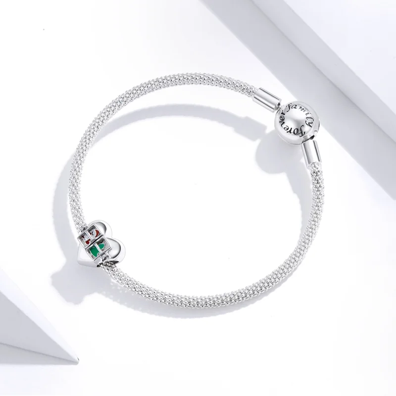 (image for) Pandora Style Silver Christmas greetings Charm - BSC376 - View 3