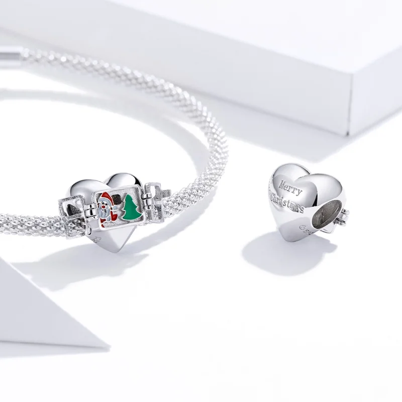 (image for) Pandora Style Silver Christmas greetings Charm - BSC376 - View 4