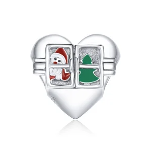 (image for) Pandora Style Silver Christmas greetings Charm - BSC376