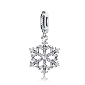 (image for) Pandora Style Silver Crystal snowflakes Dangle - SCC266