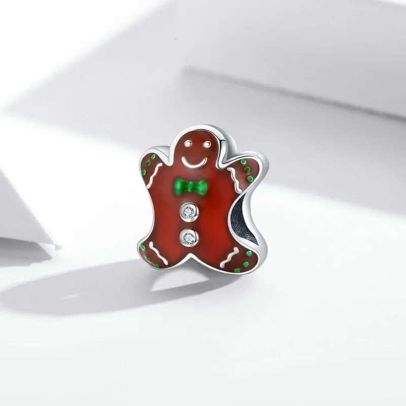 (image for) Pandora Style Silver Gingerbread Man Charm - SCC2037 - View 2