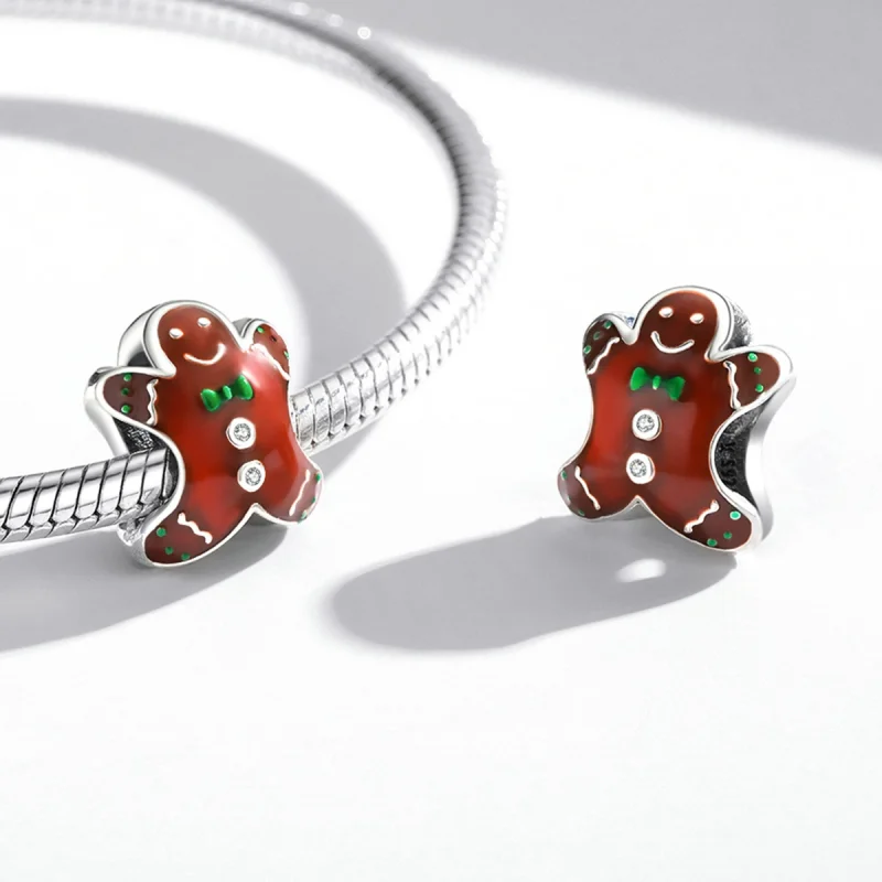 (image for) Pandora Style Silver Gingerbread Man Charm - SCC2037 - View 4