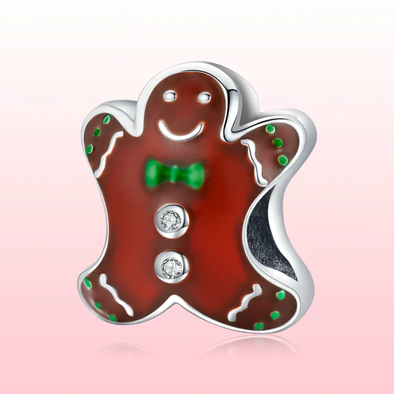 (image for) Pandora Style Silver Gingerbread Man Charm - SCC2037 - View 6