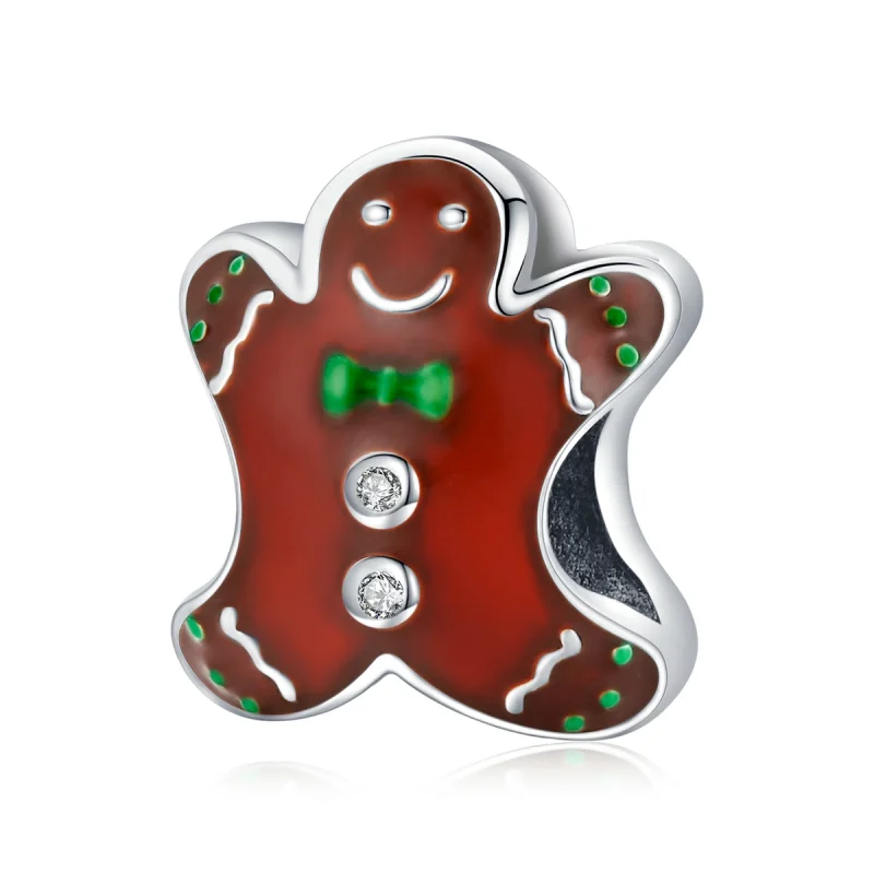(image for) Pandora Style Silver Gingerbread Man Charm - SCC2037 - Product Image