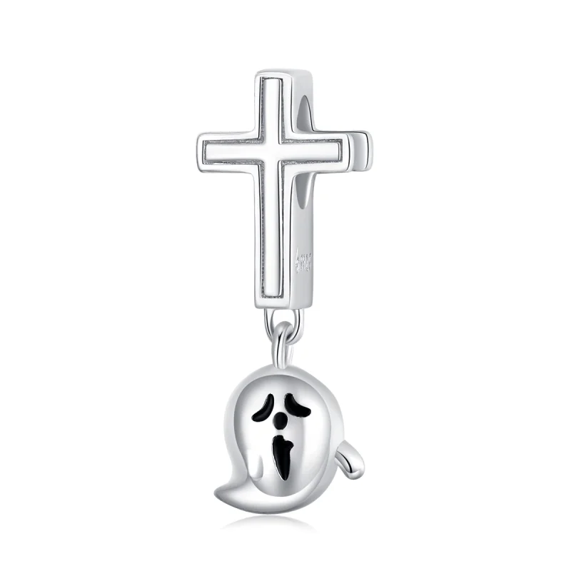 (image for) Pandora Style Silver Halloween Ghost Charm - BSC328 - Product Image