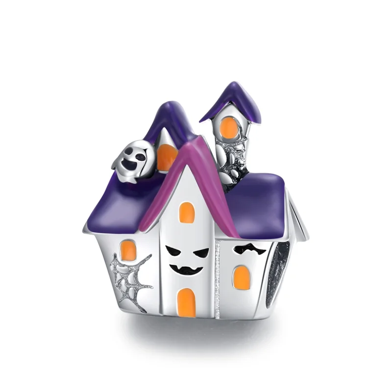 (image for) Pandora Style Silver Halloween haunted house Charm - BSC324 - Product Image