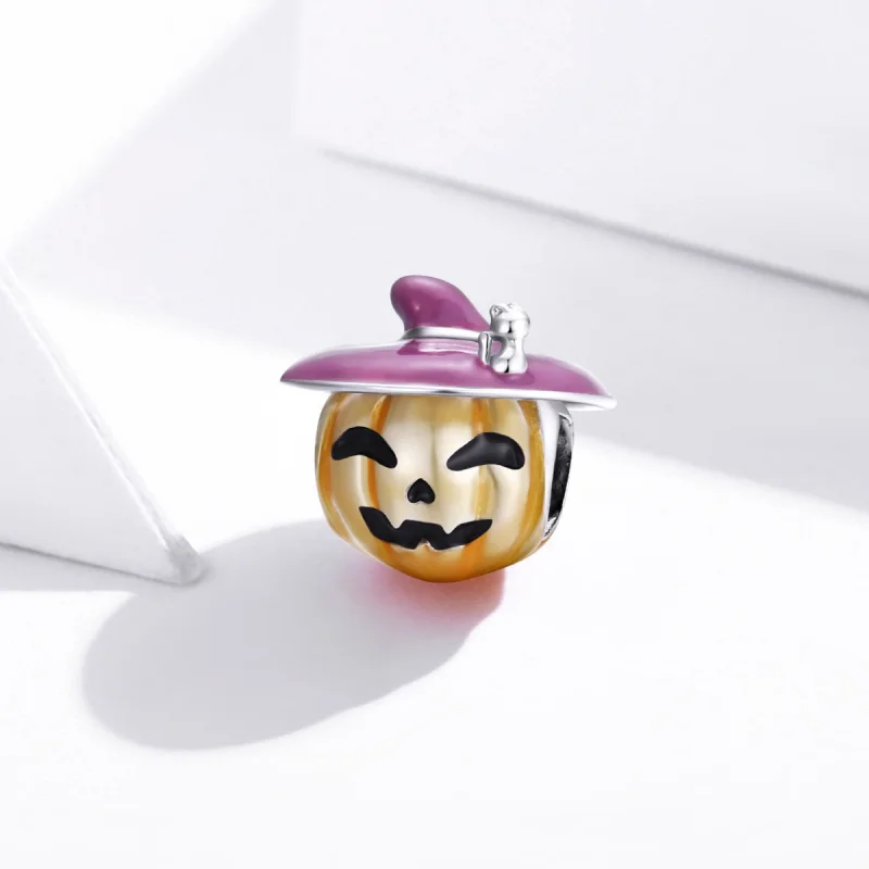 (image for) Pandora Style Silver Halloween pumpkins Charm - BSC329 - View 2