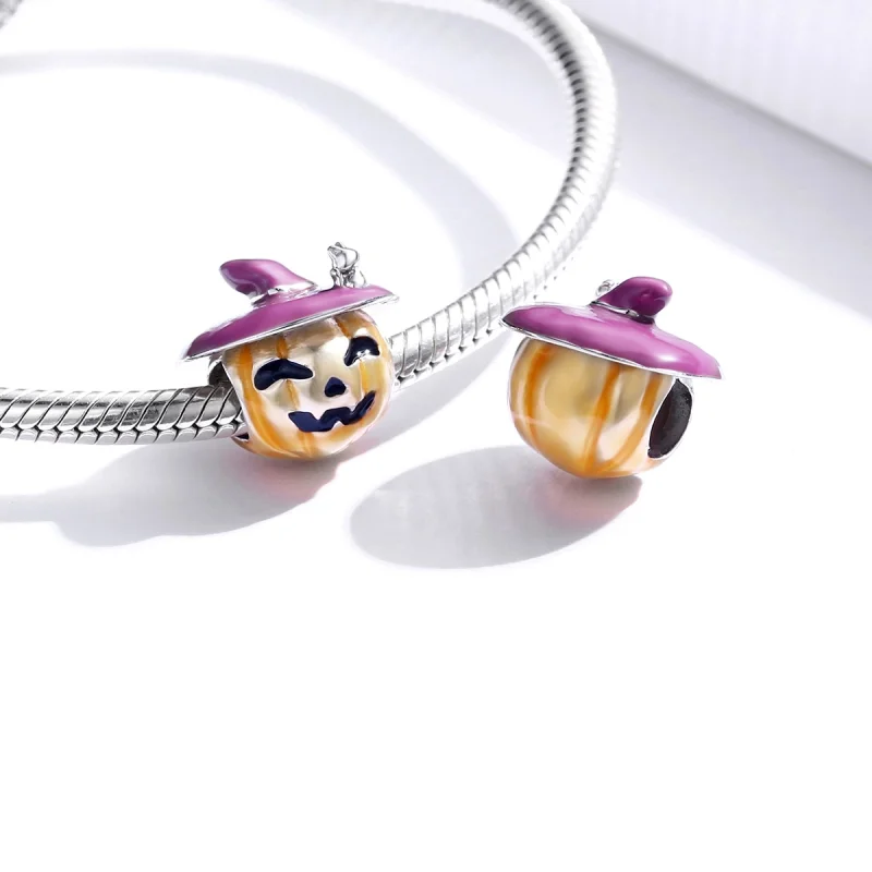 (image for) Pandora Style Silver Halloween pumpkins Charm - BSC329 - View 4