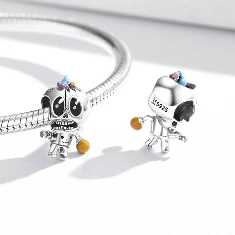 (image for) Pandora Style Silver Halloween Skull Charm - SCC1955 - View 4