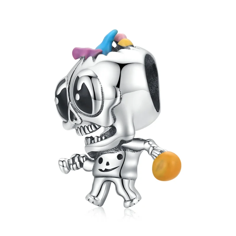 (image for) Pandora Style Silver Halloween Skull Charm - SCC1955 - Product Image