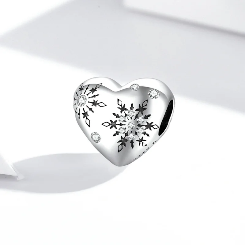 (image for) Pandora Style Silver Love snowflakes Charm - SCC1982 - View 2