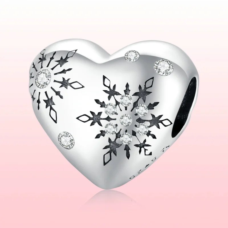 (image for) Pandora Style Silver Love snowflakes Charm - SCC1982 - View 6