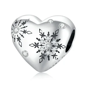 (image for) Pandora Style Silver Love snowflakes Charm - SCC1982