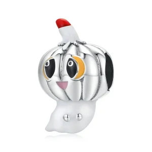 (image for) Pandora Style Silver Pumpkin Ghost Charm - SCC1981
