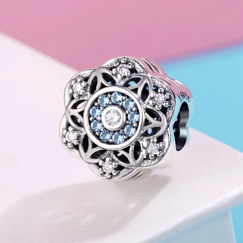 (image for) Pandora Style Silver Romantic snowflakes Charm - SCC247 - View 3