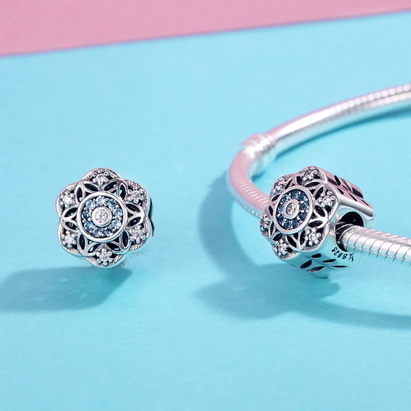 (image for) Pandora Style Silver Romantic snowflakes Charm - SCC247 - View 5