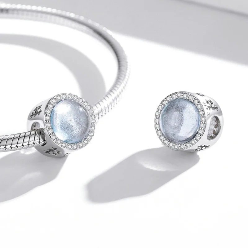 (image for) Pandora Style Silver Snow on Christmas Eve Charm - SCC2040 - View 4