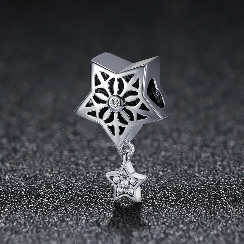(image for) Pandora Style Silver Snow Star Charm - SCC371 - View 2