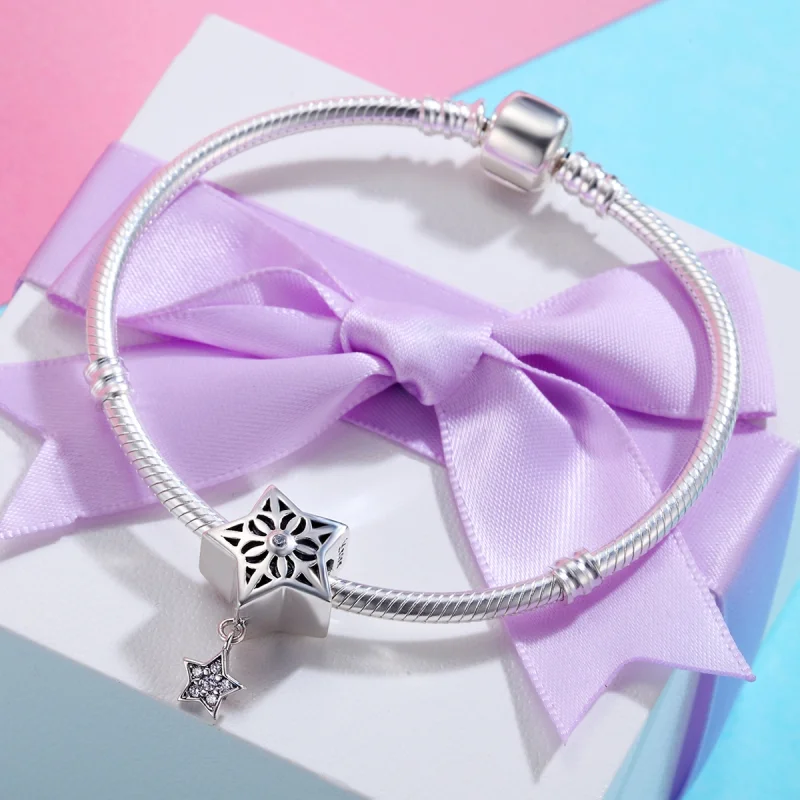 (image for) Pandora Style Silver Snow Star Charm - SCC371 - View 4