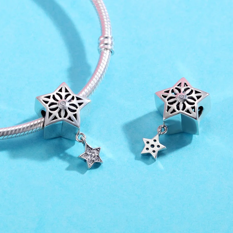 (image for) Pandora Style Silver Snow Star Charm - SCC371 - View 5