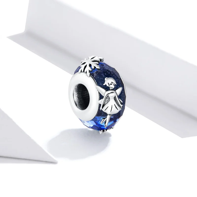 (image for) Pandora Style Silver Snowflake elves Spacer Charm - BSC369 - View 2