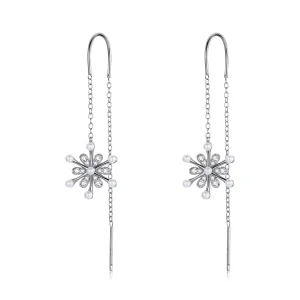 (image for) Pandora Style Silver snowflakes Dangle Earrings - SCE1305