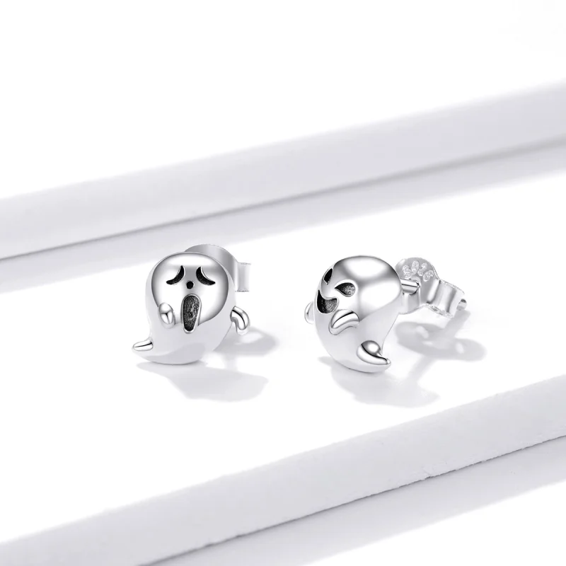 (image for) Pandora Style Silver The ghost of the little devil Stud Earrings - BSE421 - View 2